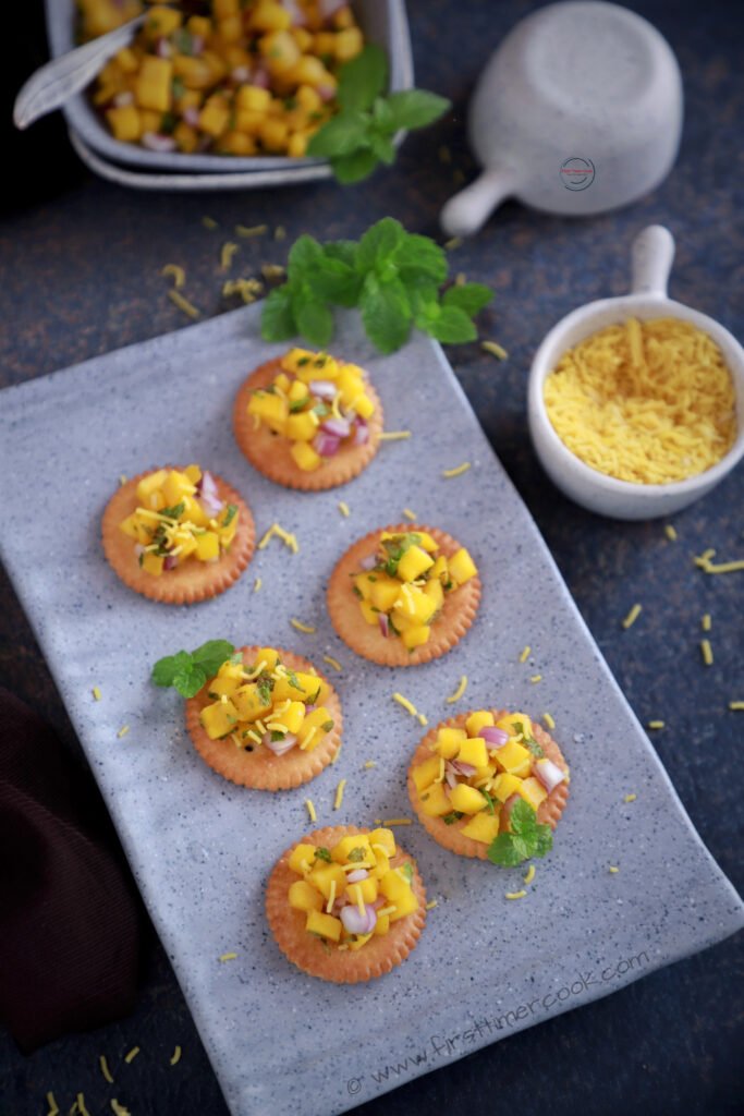 Mango Salsa Canape Chaat (NO COOK RECIPE)