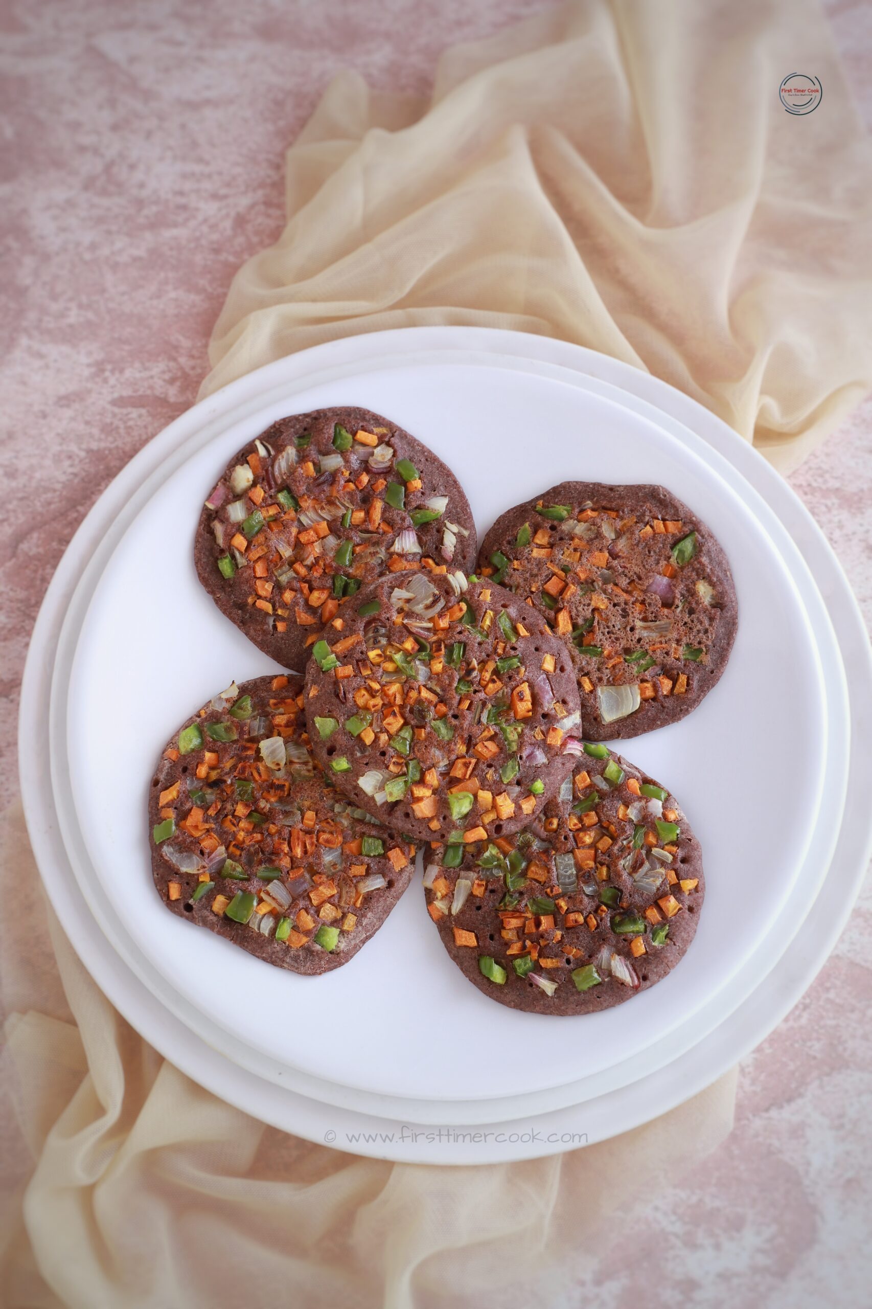 Ragi Uttapam/Finger Millet Savory Pancake First Timer Cook