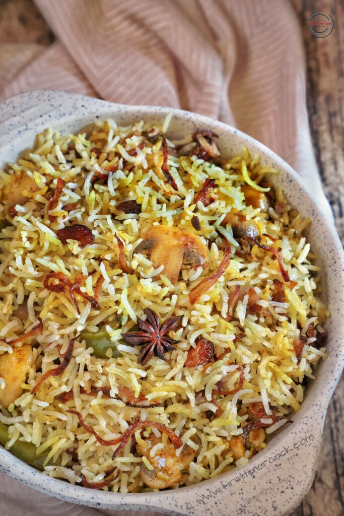 Mushroom dum biryani 3