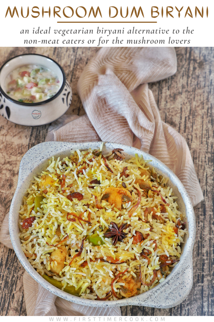 Mushroom dum biryani 