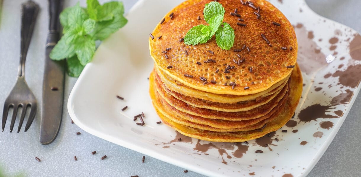 Easy High Protein Mango Paneer Pancakes made with ripe mangoes and fresh paneer