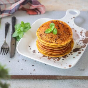 Easy High Protein Mango Paneer Pancakes made with ripe mangoes and fresh paneer
