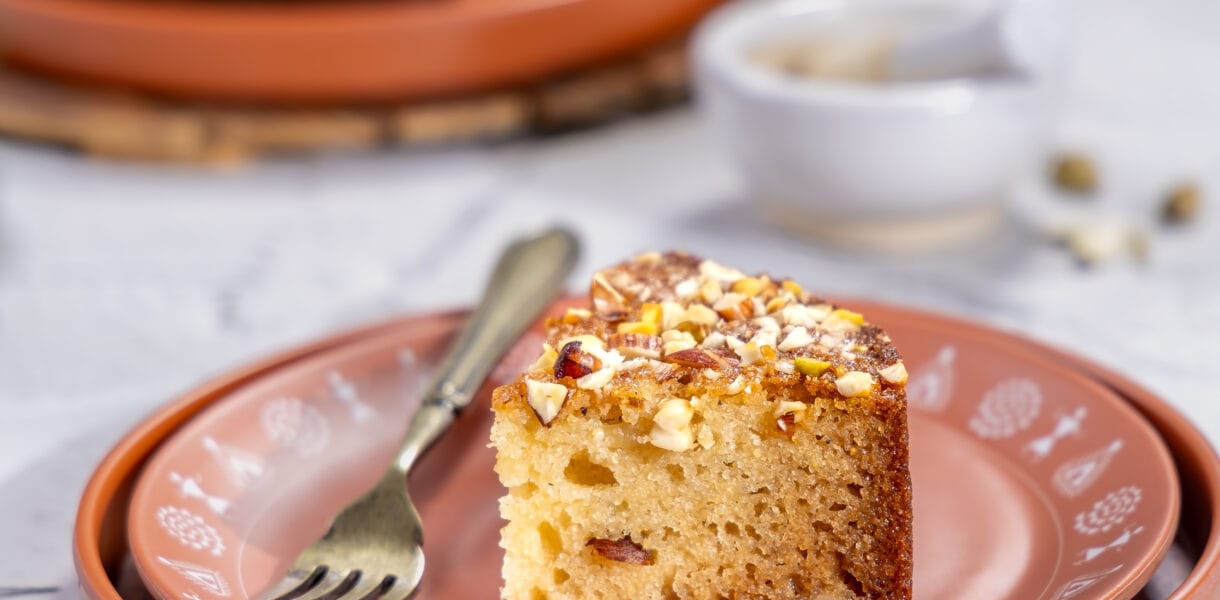 Eggless Panchamrut cake with nuts for Janmashtami