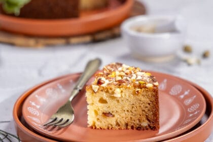 Eggless Panchamrut cake with nuts for Janmashtami