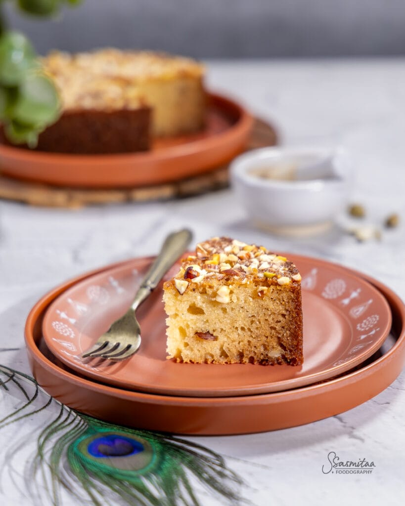 Eggless Panchamrut cake with nuts for Janmashtami